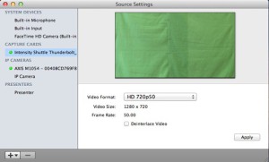 WireCast Source Settings